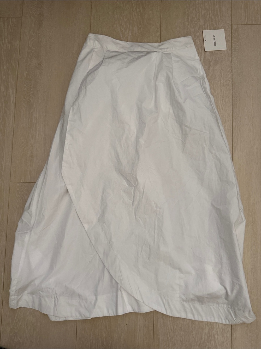 Ellen Tracy White Wrap-Front A-Line Skirt - Picture 2 of 5